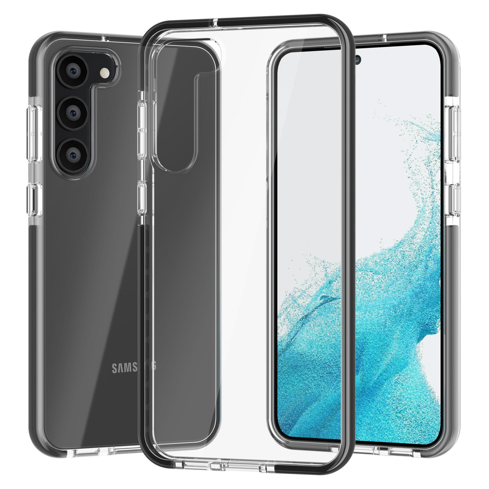 For Samsung Galaxy S23 Bi-color Soft TPU TPE Frame Phone Case Anti-Scratch Protective Clear Cover For Samsung Galaxy S23 Bi-color Soft TPU TPE Frame Phone Case Anti-Scratch Protective Clear Cover